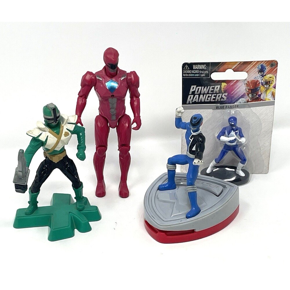 Lot of‎ 4 Power Rangers Super Samurai McDonald's Toys - Includes NIP Blue Ranger